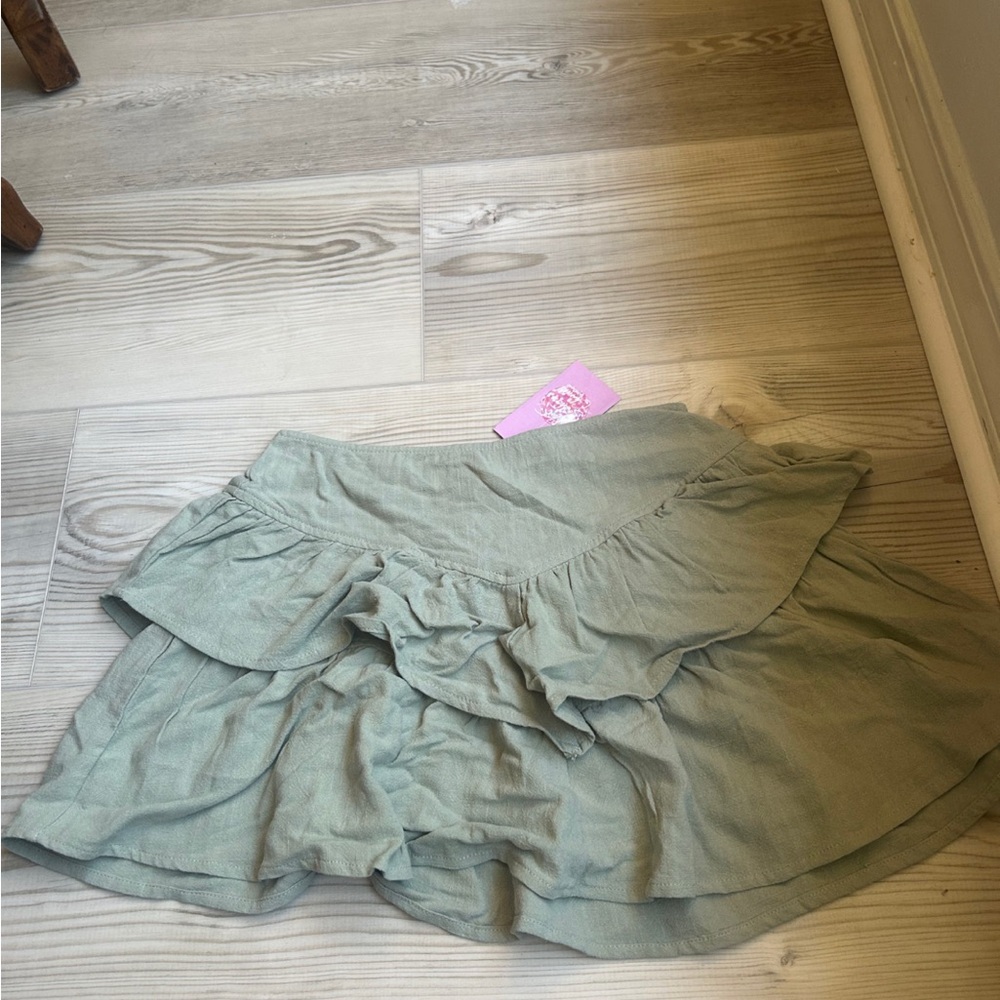 Green Ruffled Women's Skirt